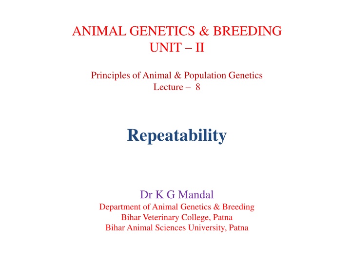 animal genetics breeding unit ii