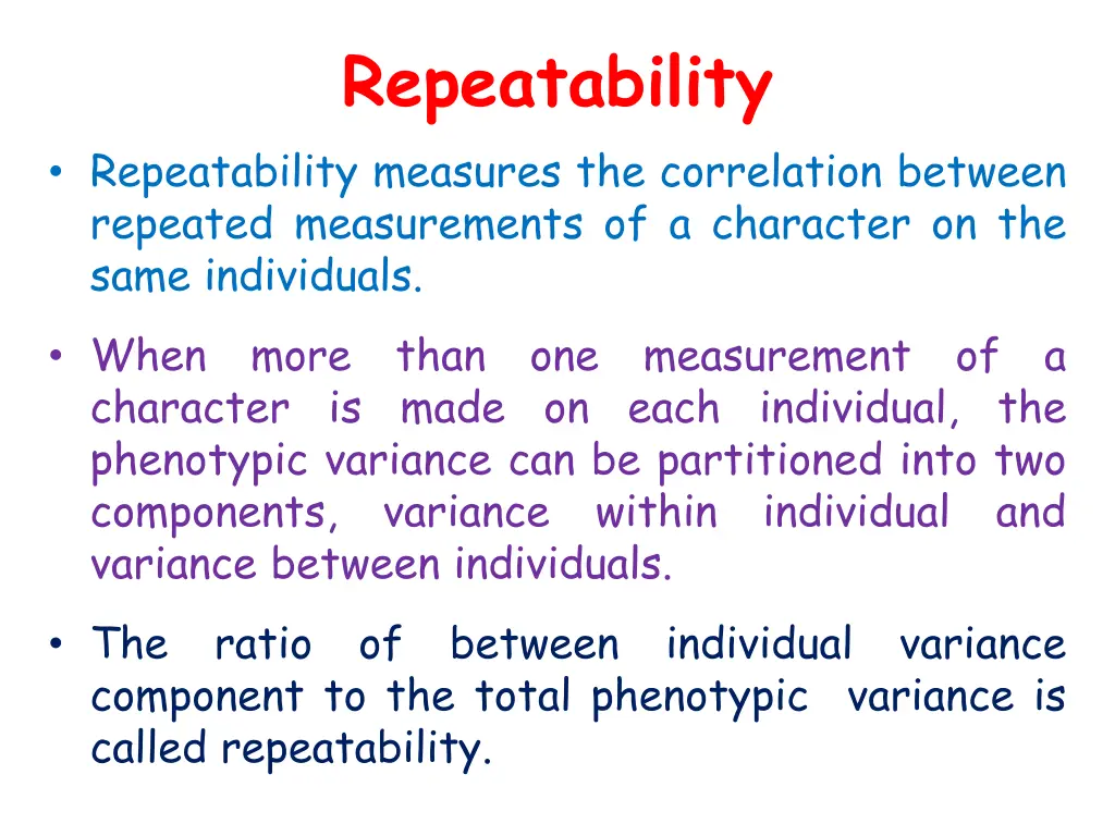 repeatability