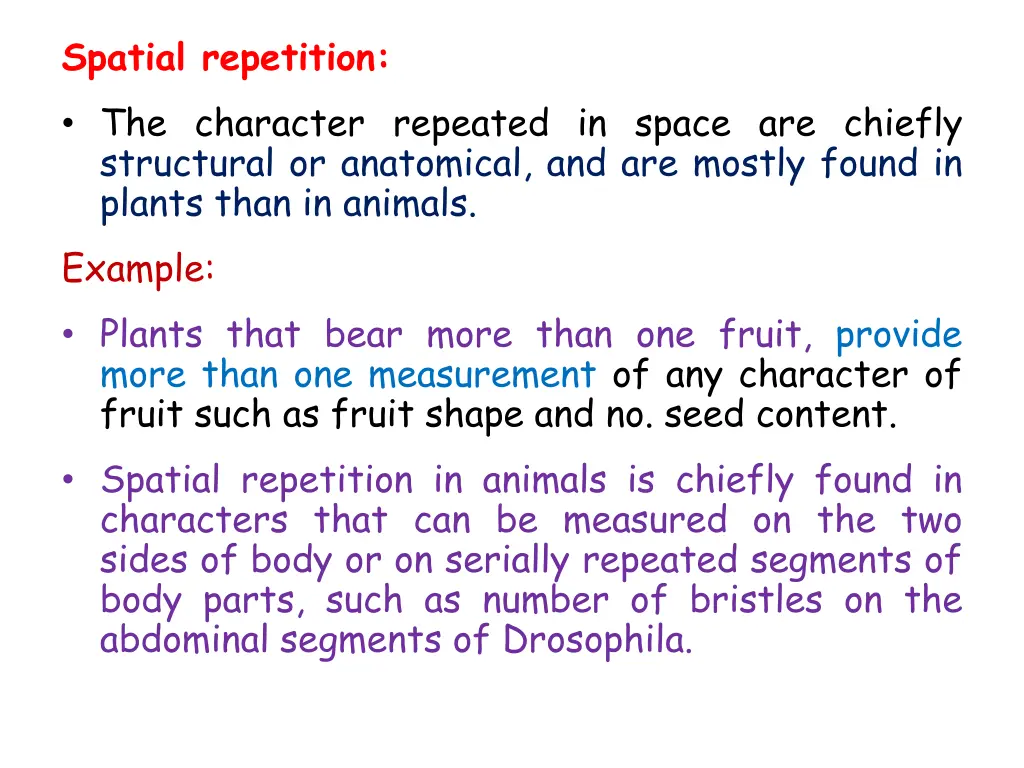 spatial repetition the character repeated