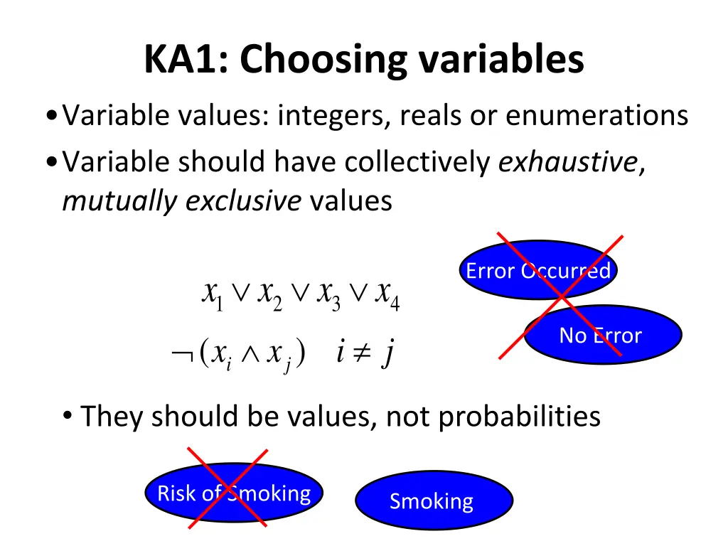 ka1 choosing variables