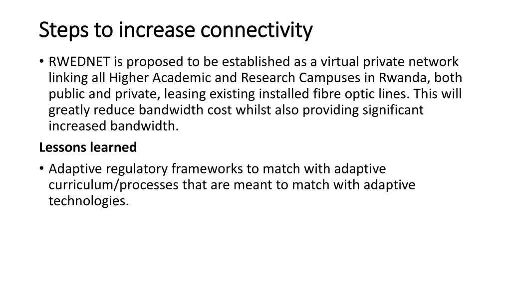 steps to increase connectivity steps to increase