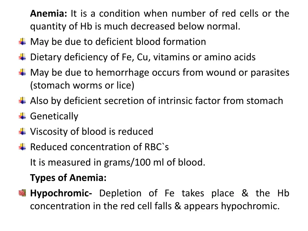 anemia it is a condition when number of red cells