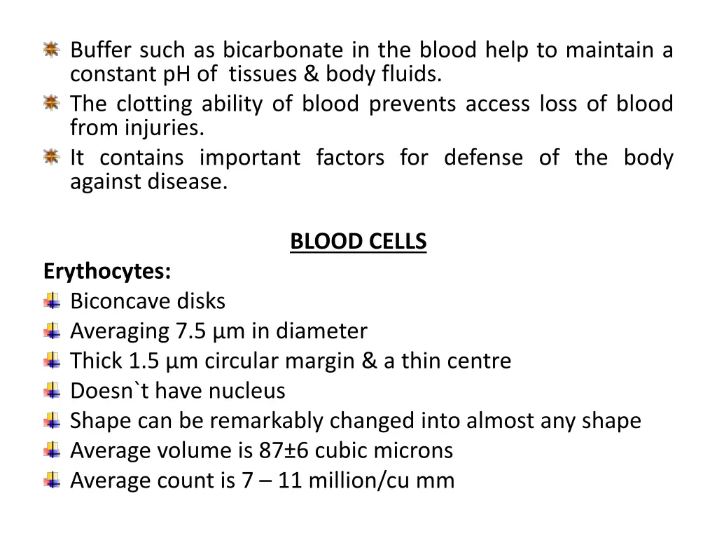 buffer such as bicarbonate in the blood help