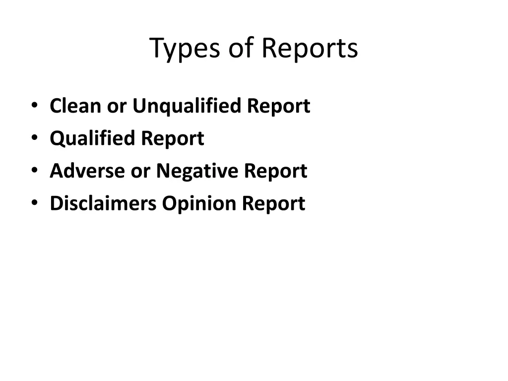 types of reports