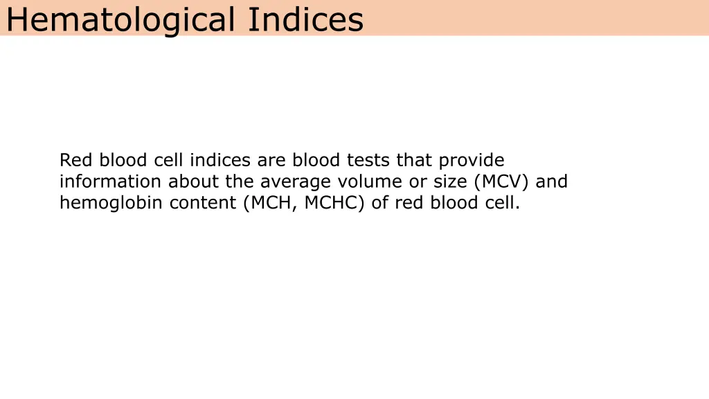 hematological indices