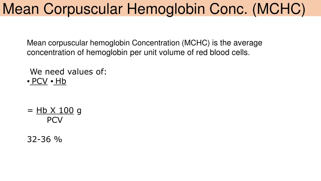 mean corpuscular hemoglobin conc mchc