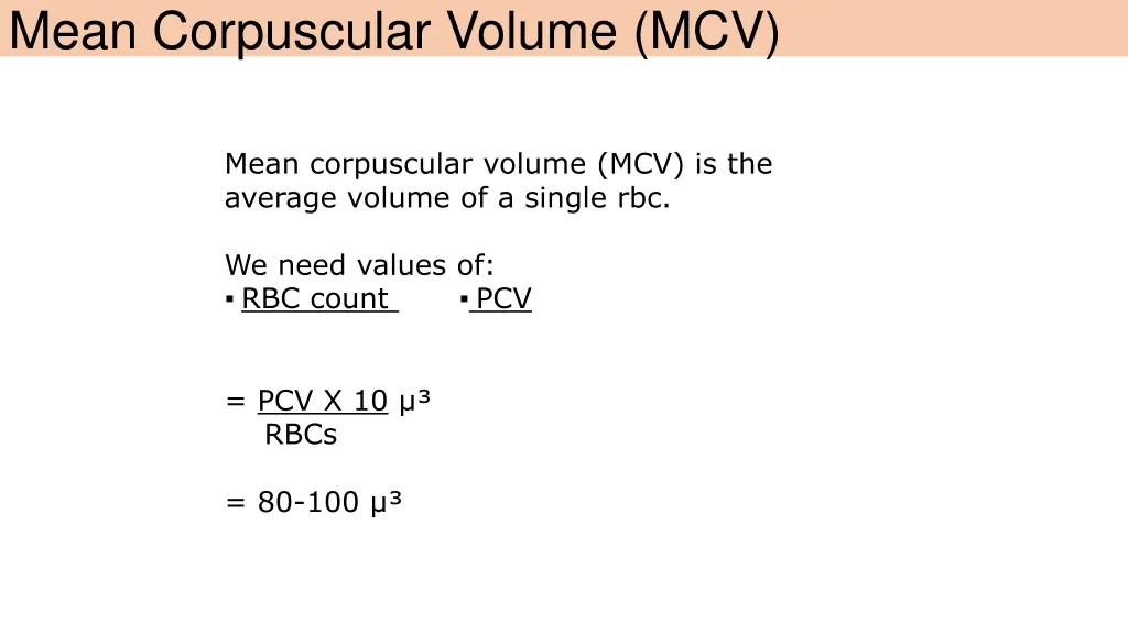 mean corpuscular volume mcv