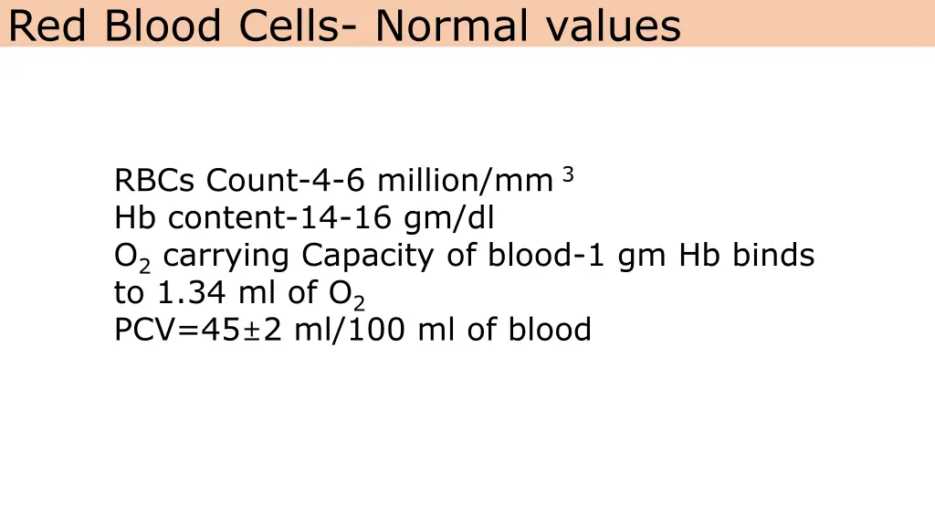 red blood cells normal values