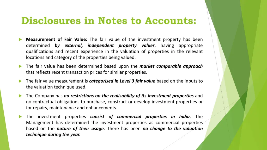 disclosures in notes to accounts