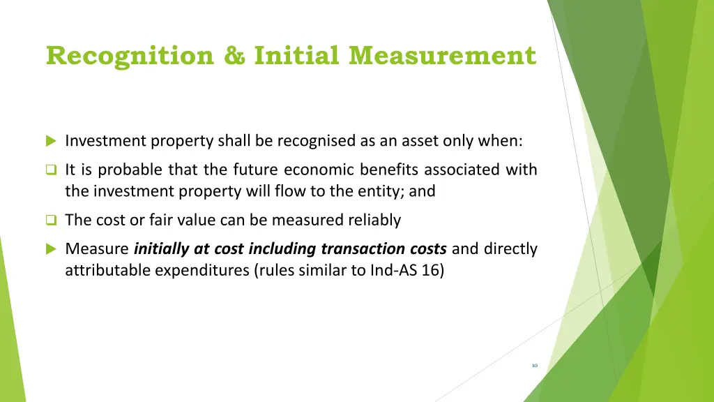 recognition initial measurement