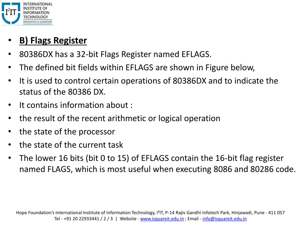 b flags register 80386dx has a 32 bit flags