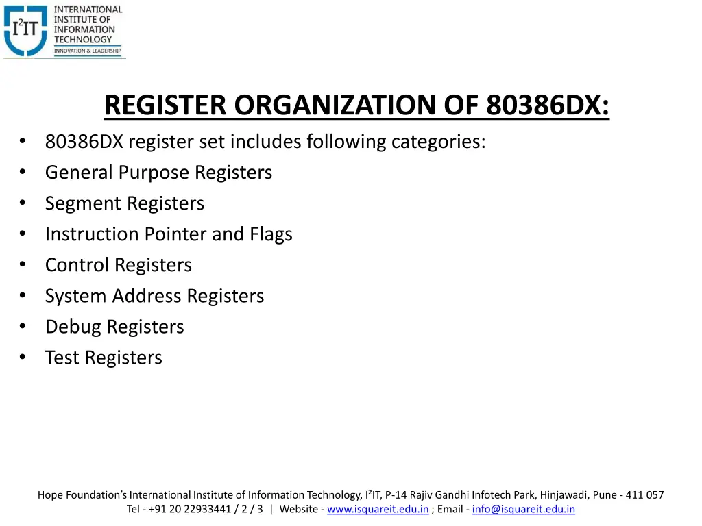 register organization of 80386dx 80386dx register