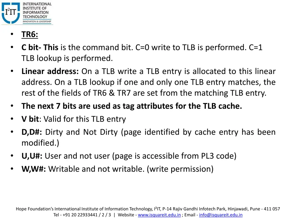 tr6 c bit this is the command bit c 0 write