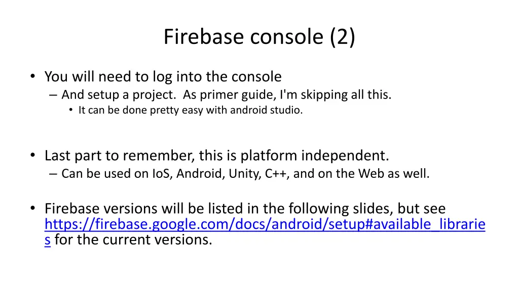 firebase console 2