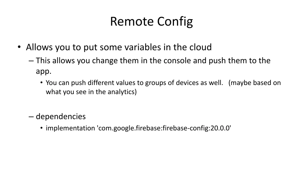 remote config