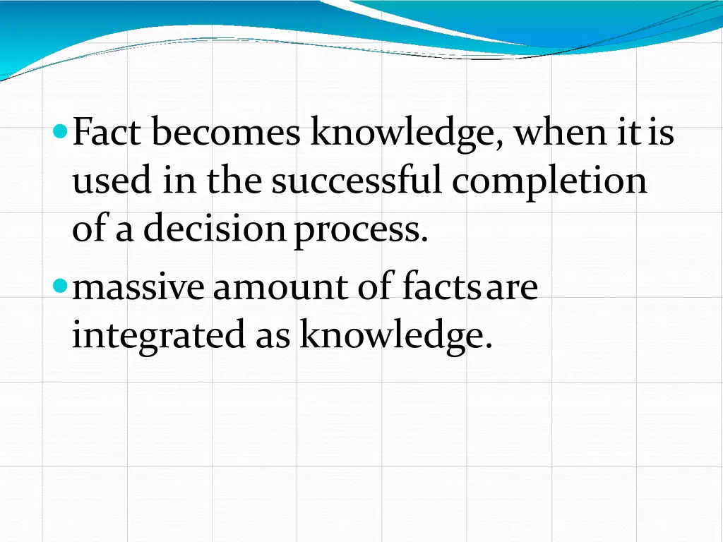 fact becomes knowledge when itis used