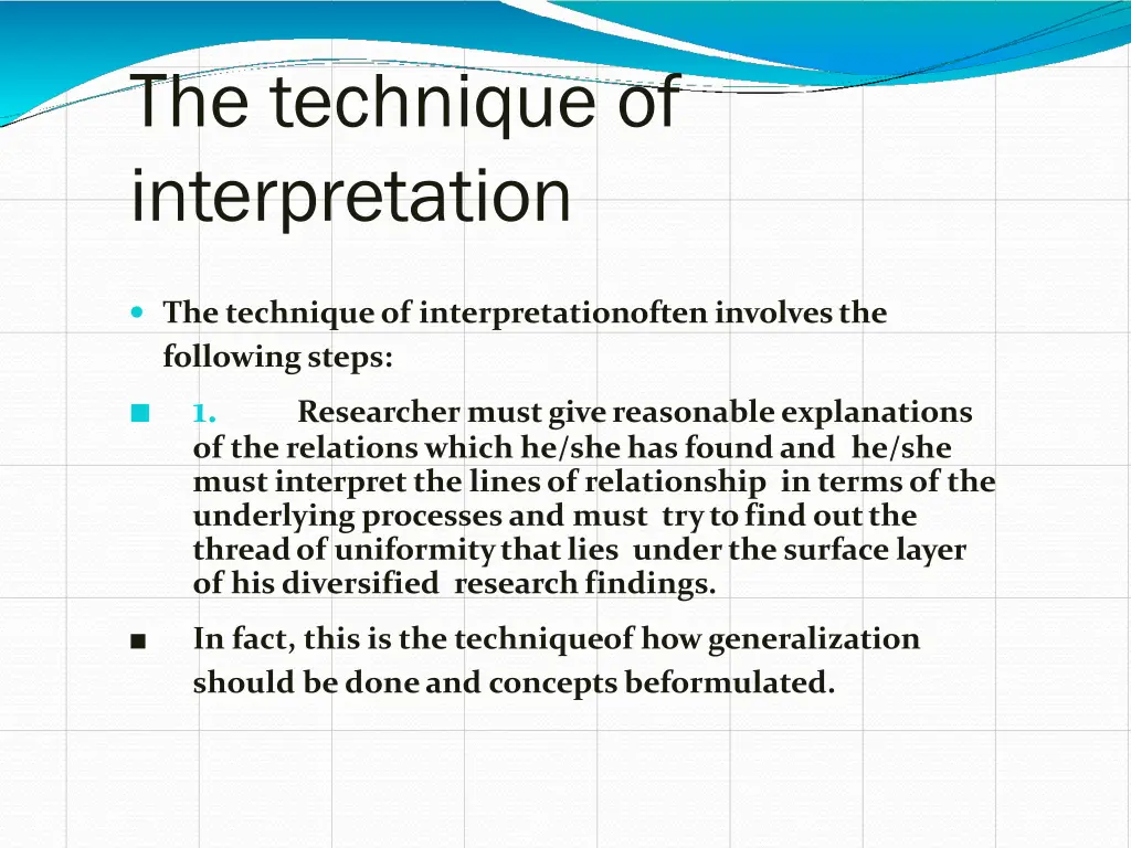 the technique of interpretation