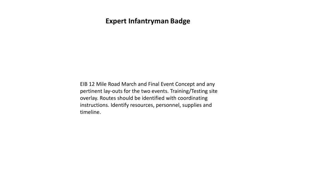 eib 12 mile road march and final event concept