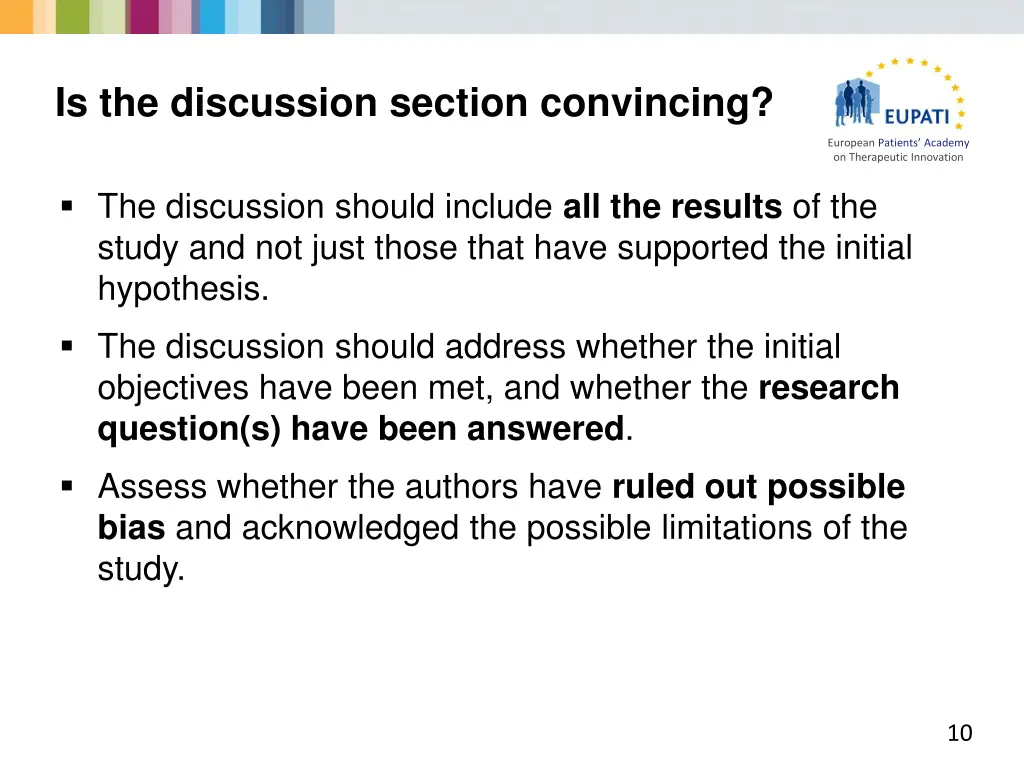 is the discussion section convincing