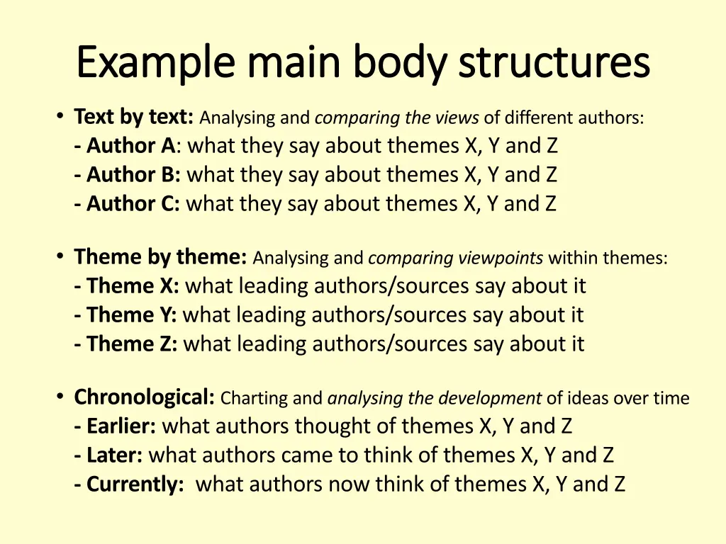 example main body structures example main body