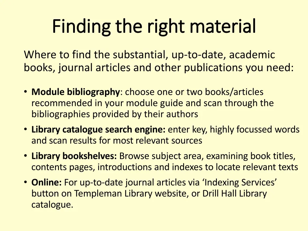 finding the right material finding the right