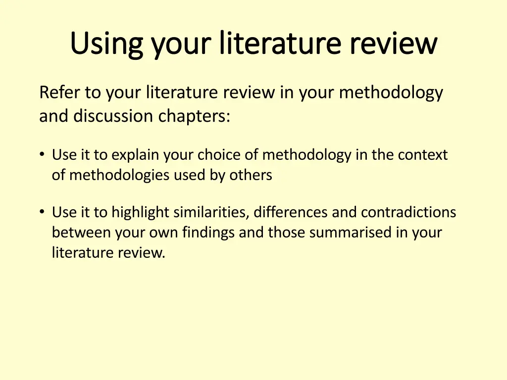 using your literature review using your