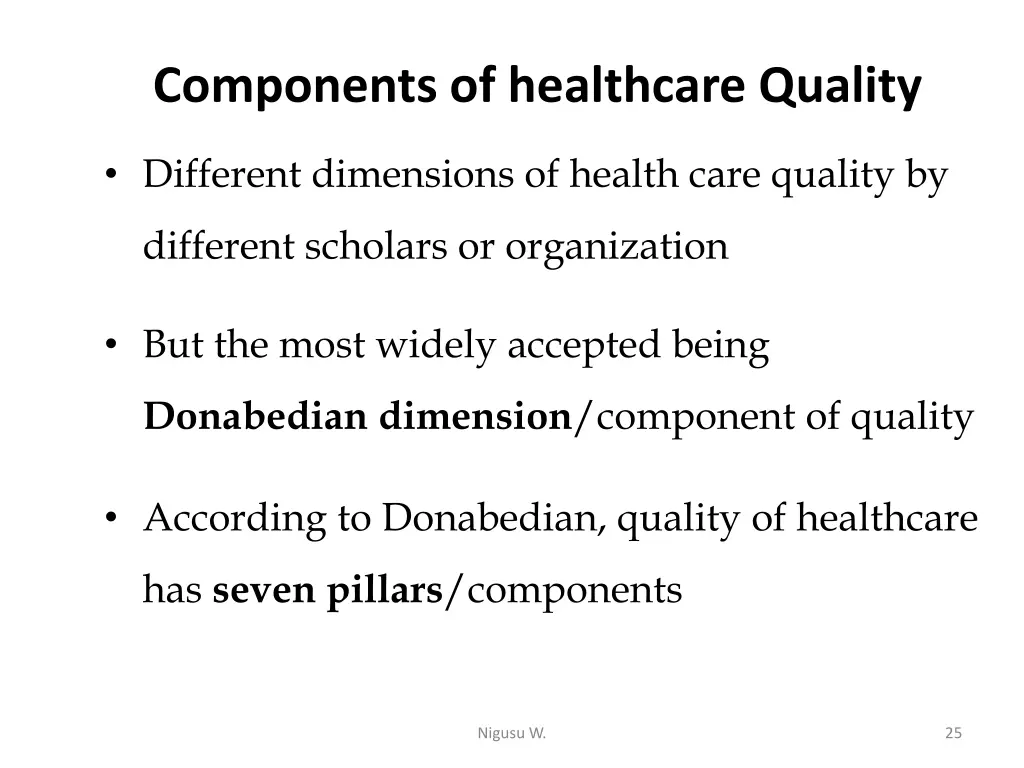 components of healthcare quality