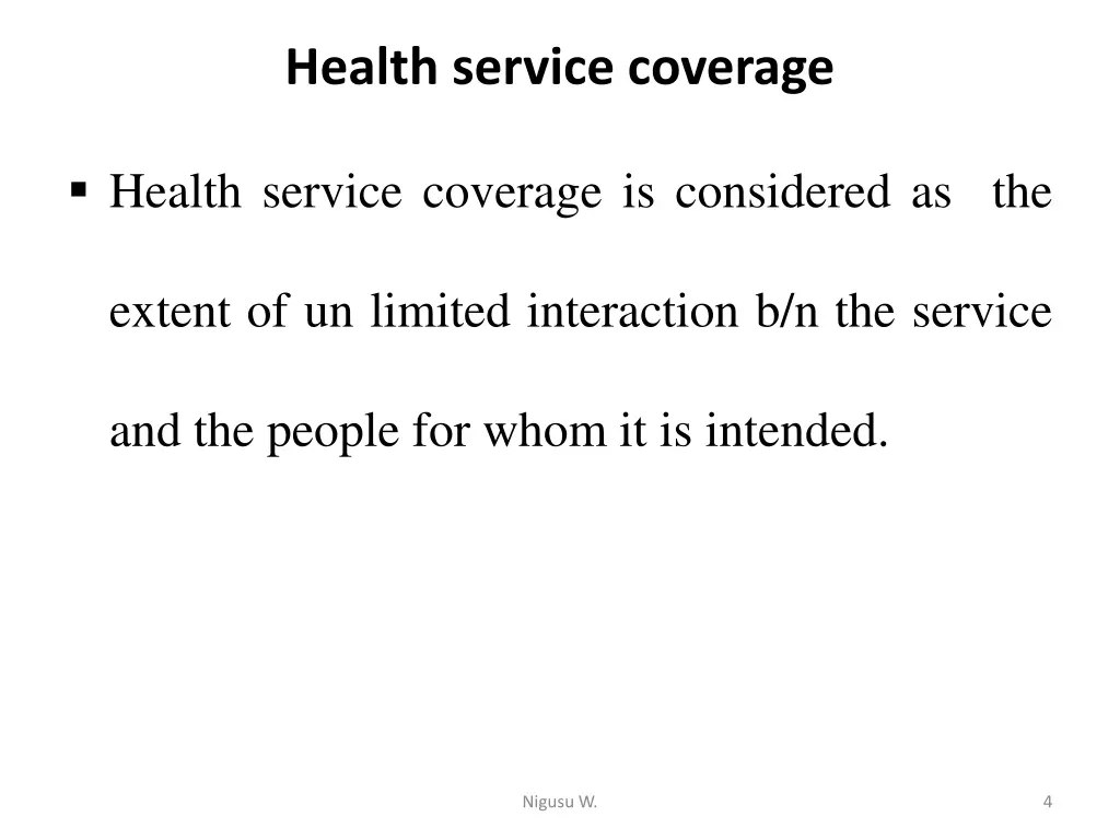 health service coverage