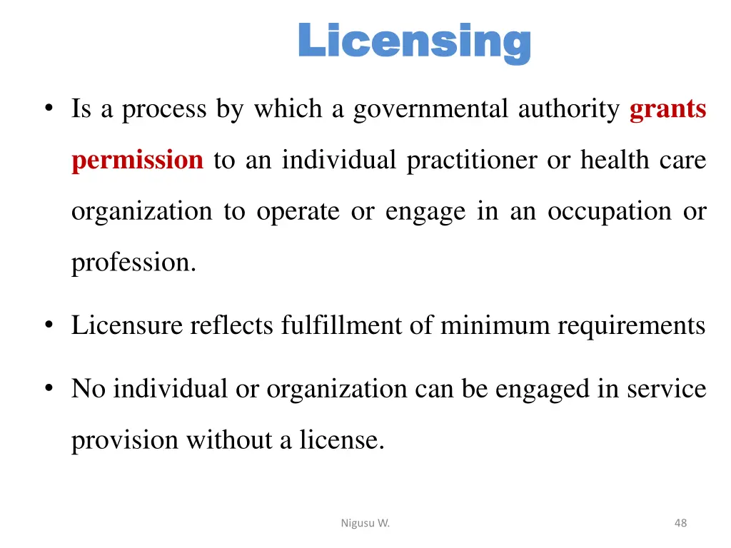 licensing licensing