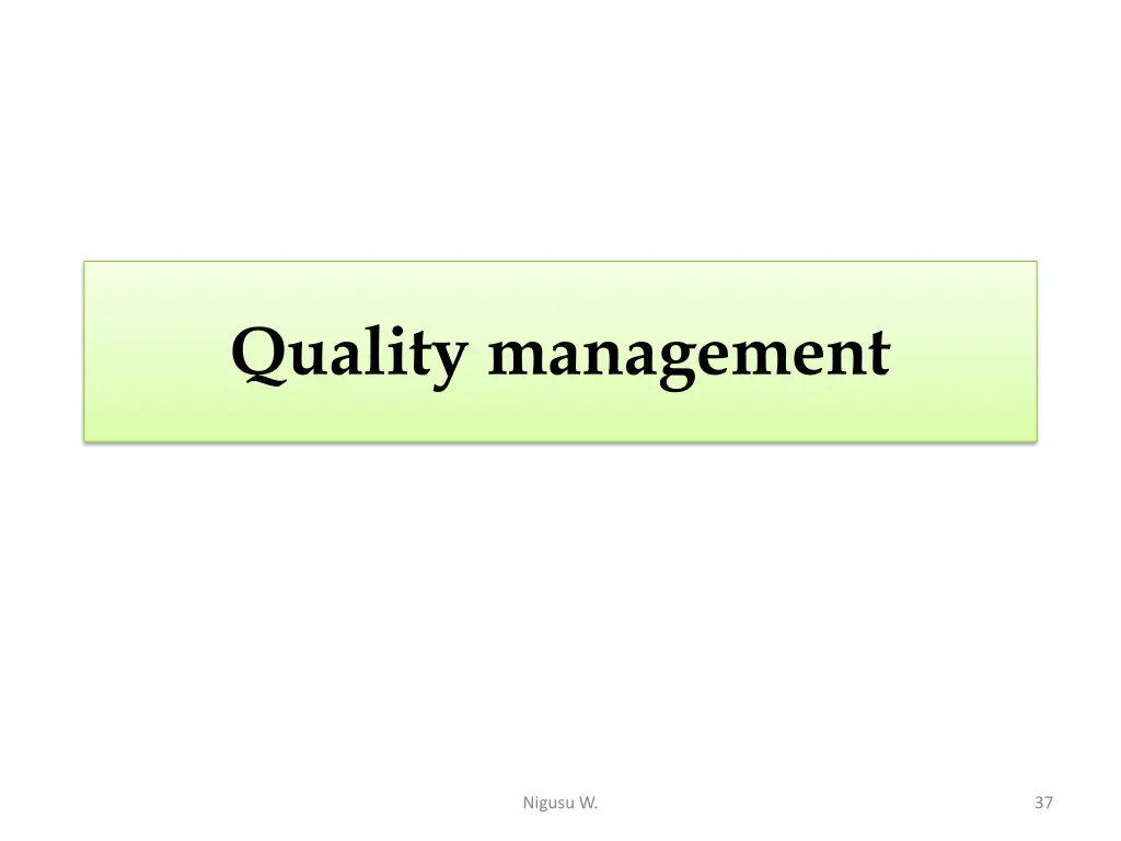 quality management