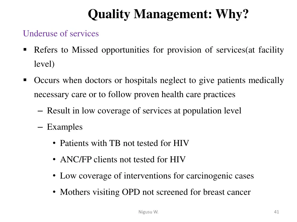 quality management why 2