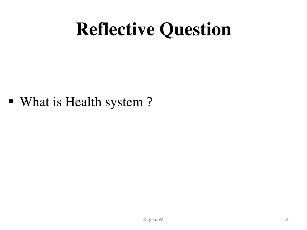 reflective question