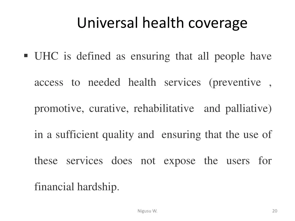 universal health coverage