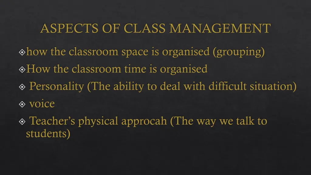 aspects of class management