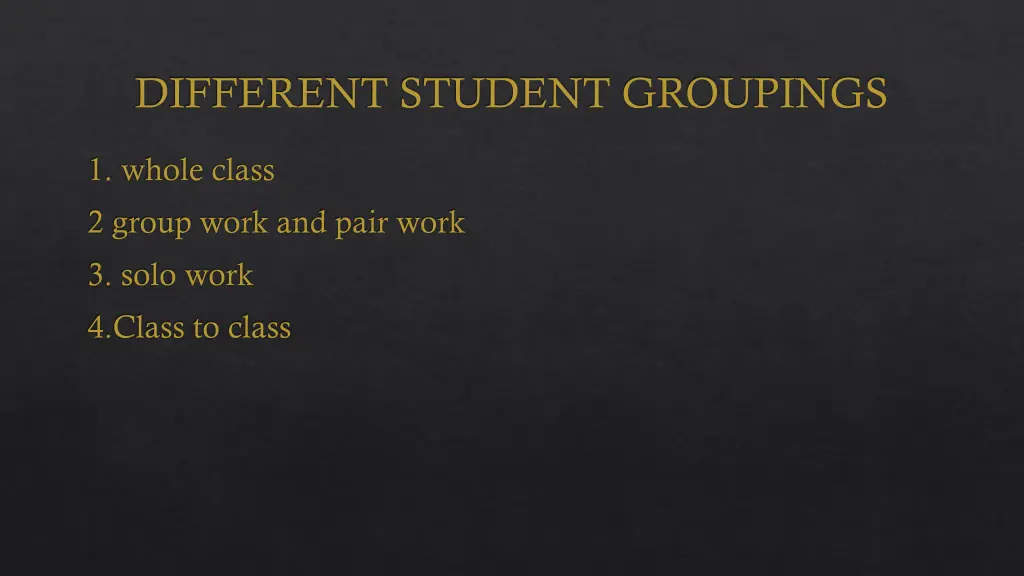 different student groupings