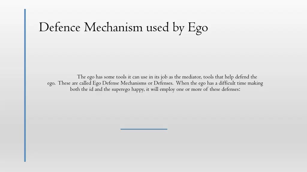 defence mechanism used by ego