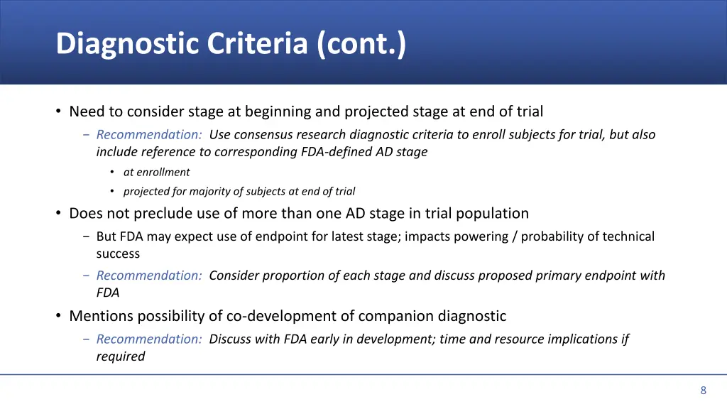 diagnostic criteria cont