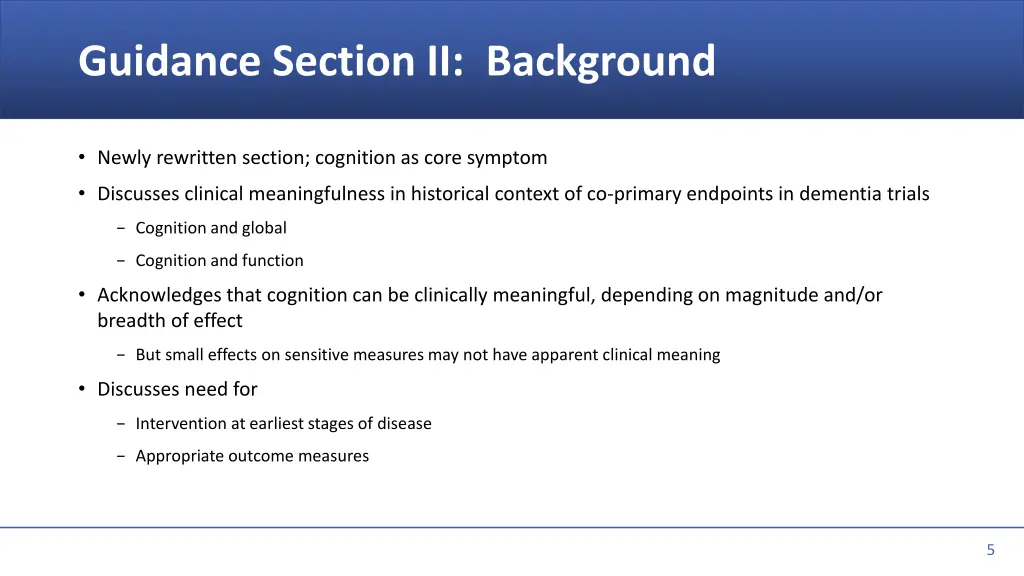 guidance section ii background