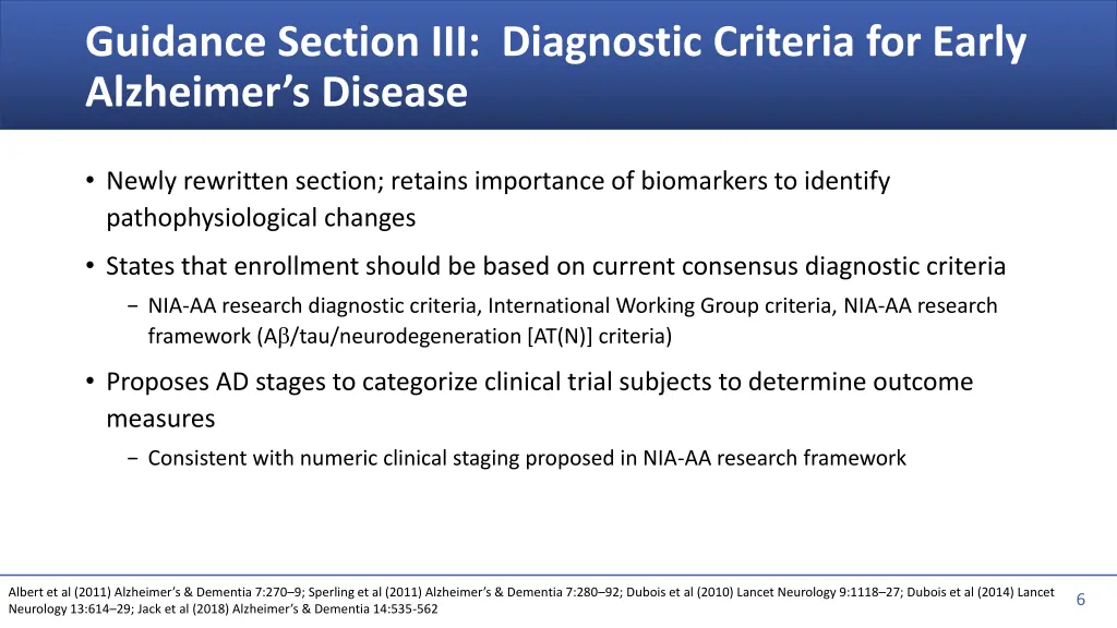 guidance section iii diagnostic criteria