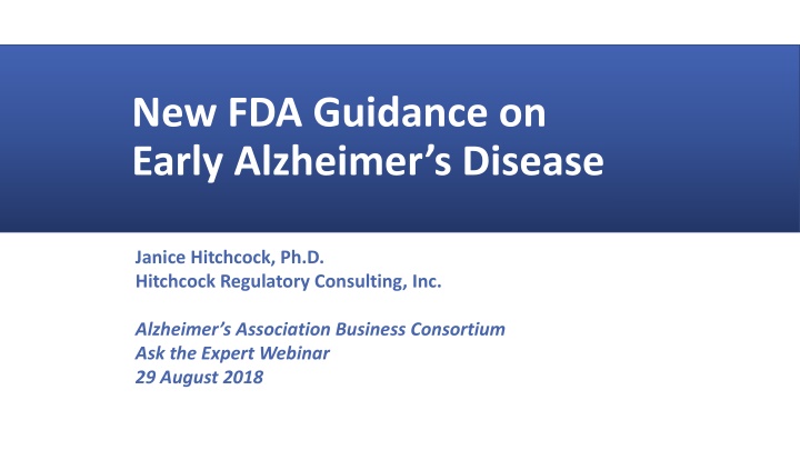 new fda guidance on early alzheimer s disease