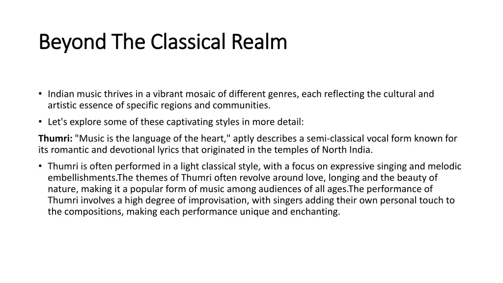 beyond the classical beyond the classical realm