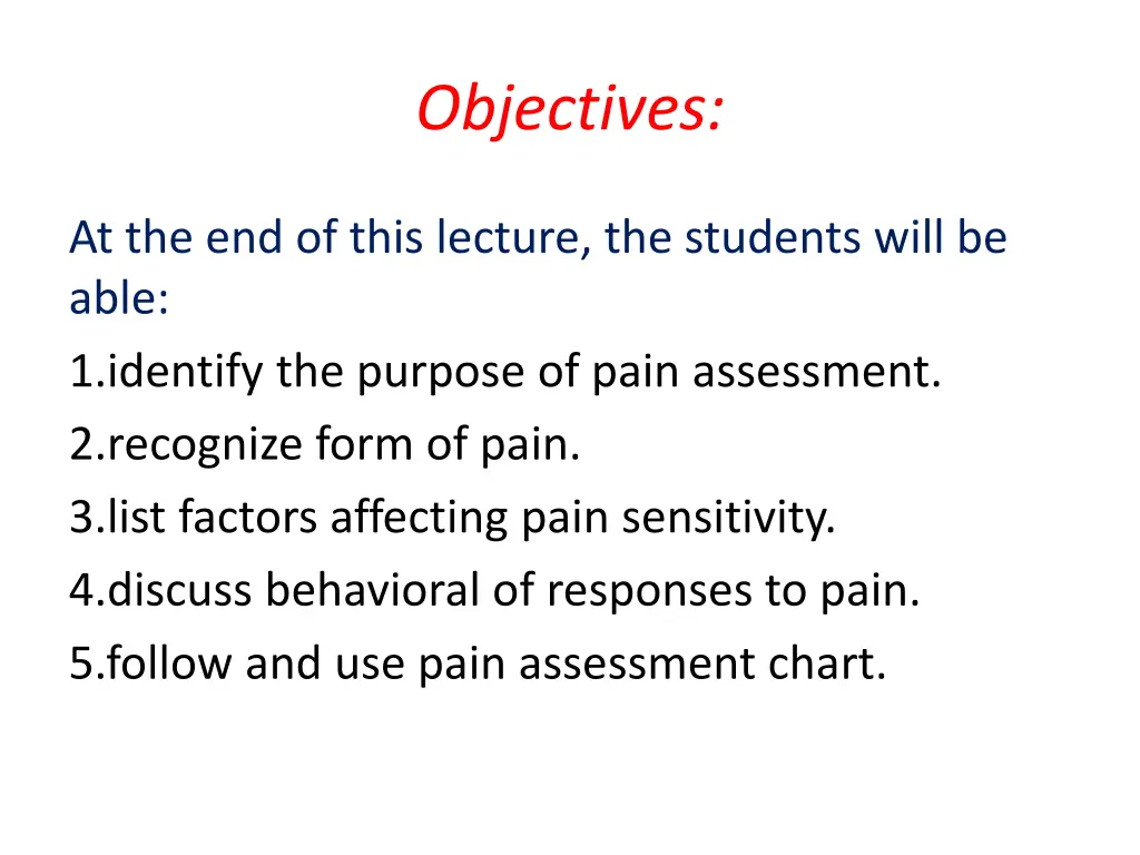 objectives