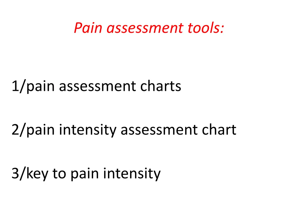 pain assessment tools