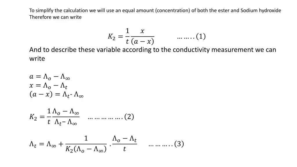 to simplify the calculation we will use an equal