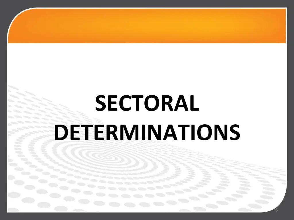 sectoral determinations