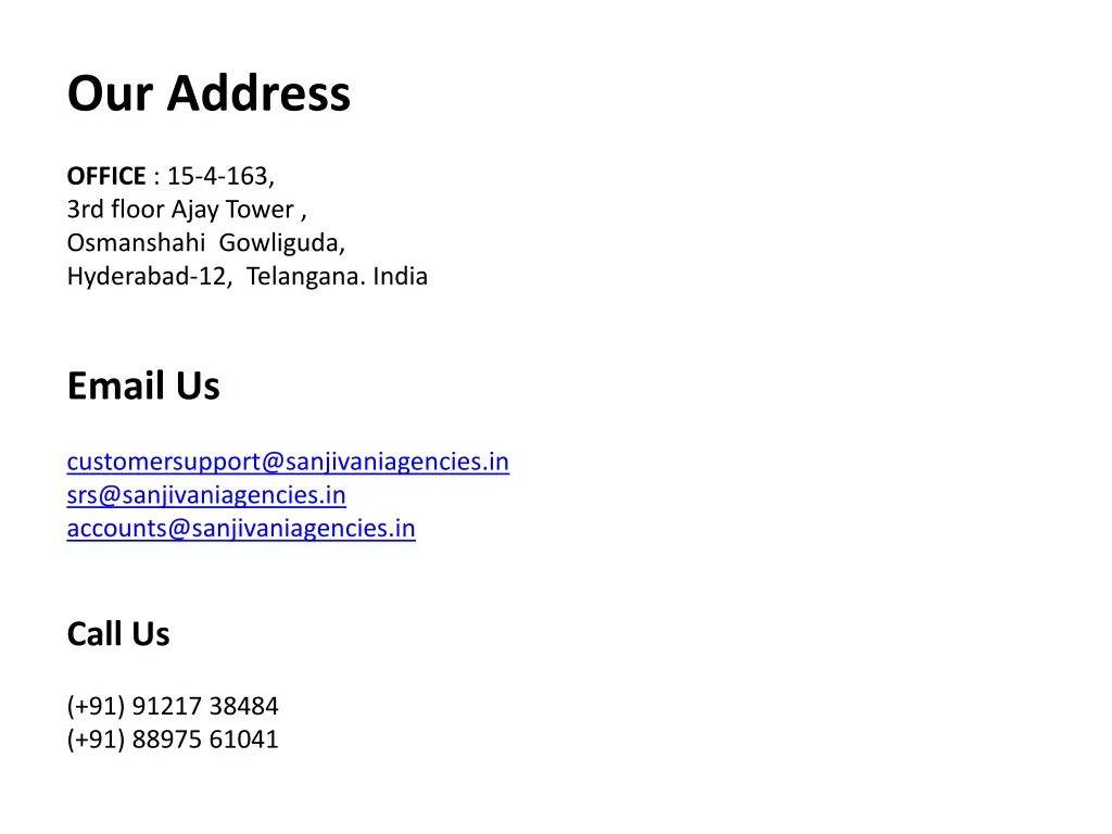 our address