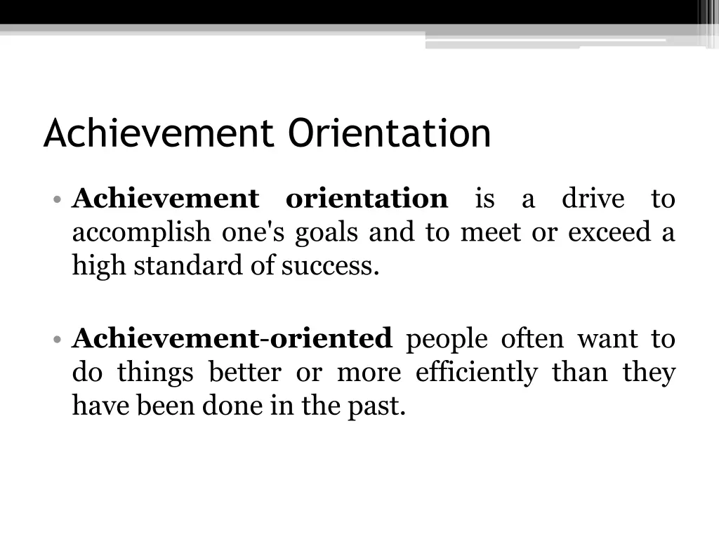 achievement orientation