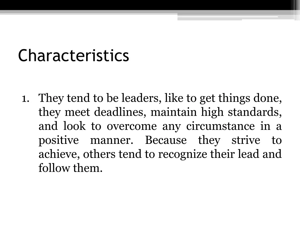 characteristics