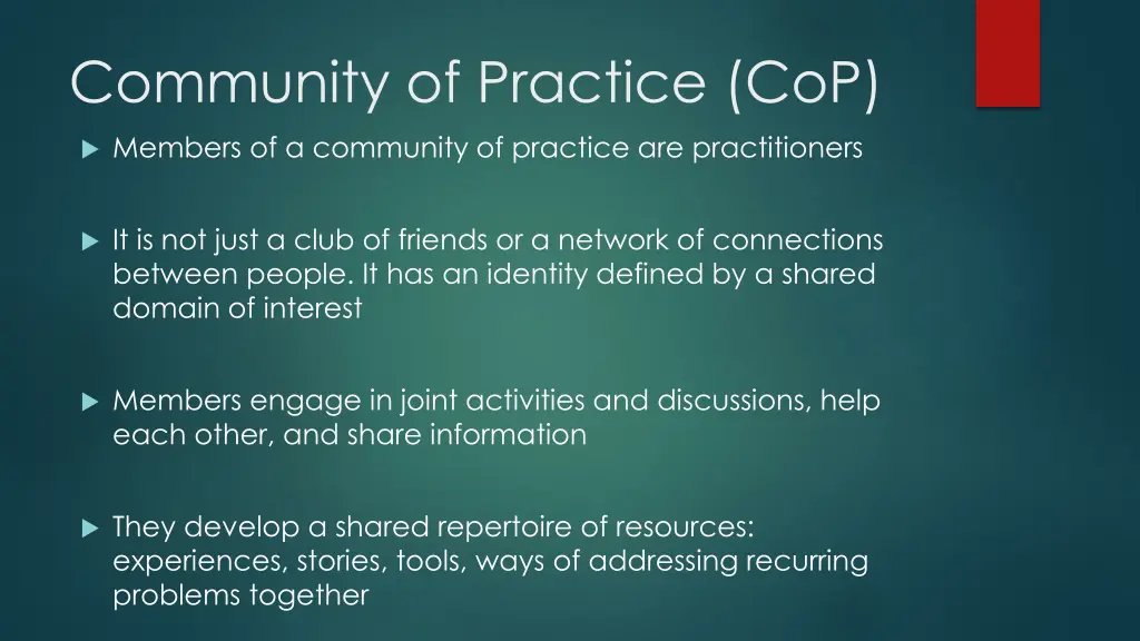 community of practice cop