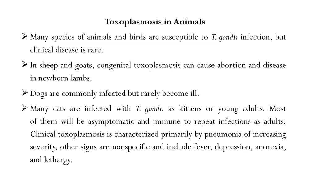 toxoplasmosis in animals